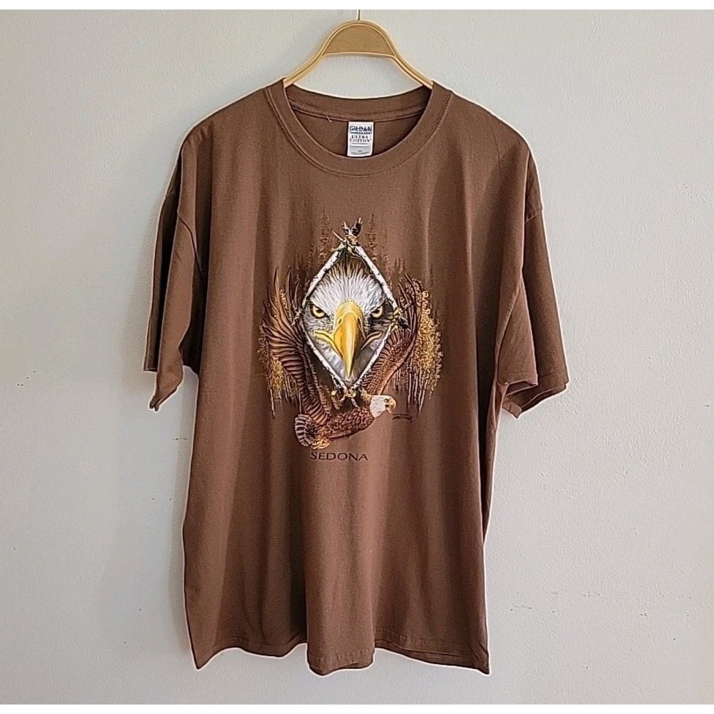 Vintage Polar Graphics Gardner Sedona Arizona T Shirt Bald‎ Eagle Graphic Casual